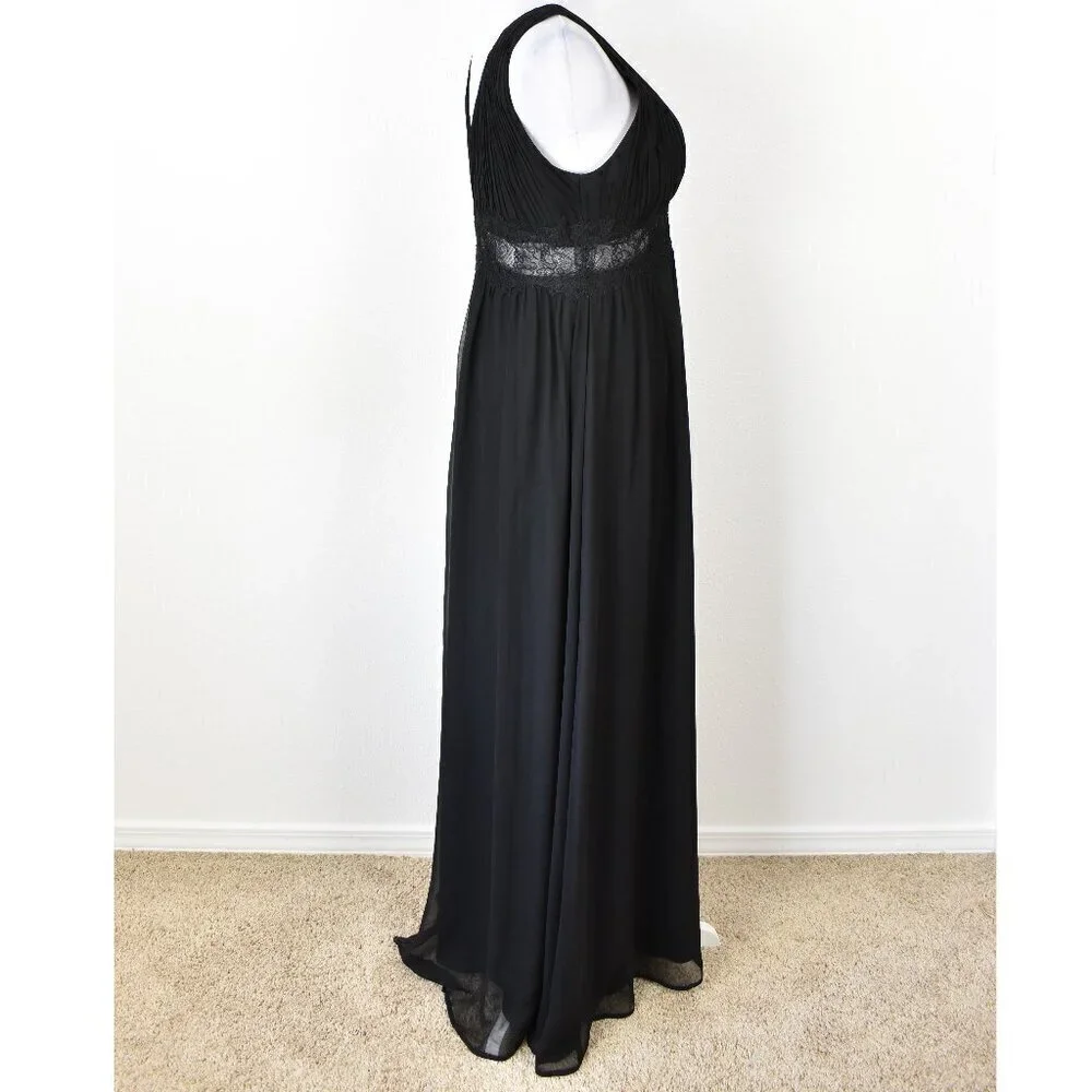 Aidan Mattox Silk Chiffon Lace Waist Formal Gown - 10 - Picture 6 of 10